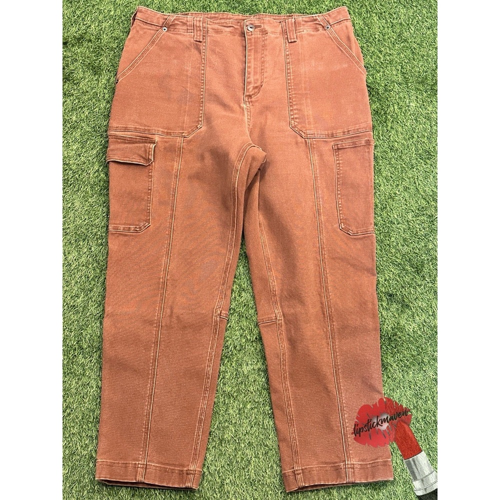 Duluth Trading Pants Womens 16 Tan Canvas Cargo‎ Workwear Utility